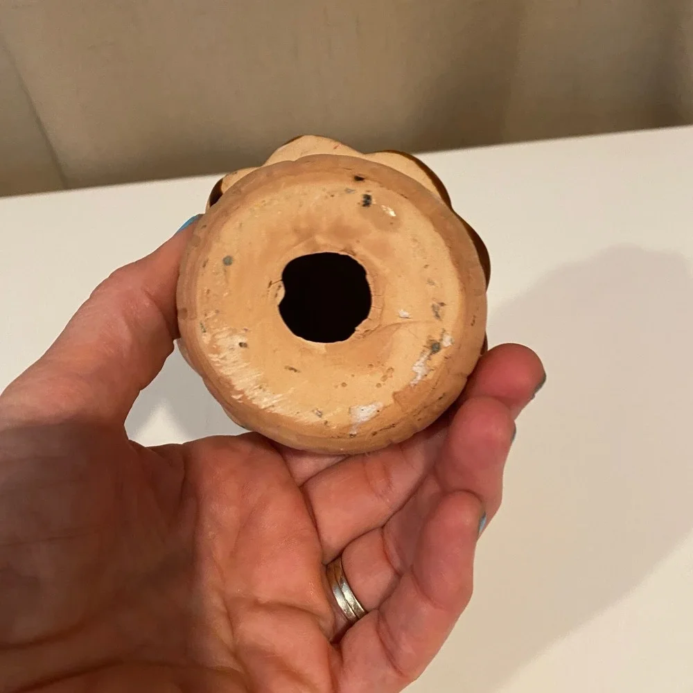 Handmade Ceramic Mushroom Drip Glazed Brown Cute Earthy Decoration Paperweight